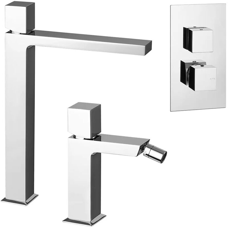immagine 0 del prodotto set miscelatori lavabo alto bidet e doccia a incasso con deviatore torre