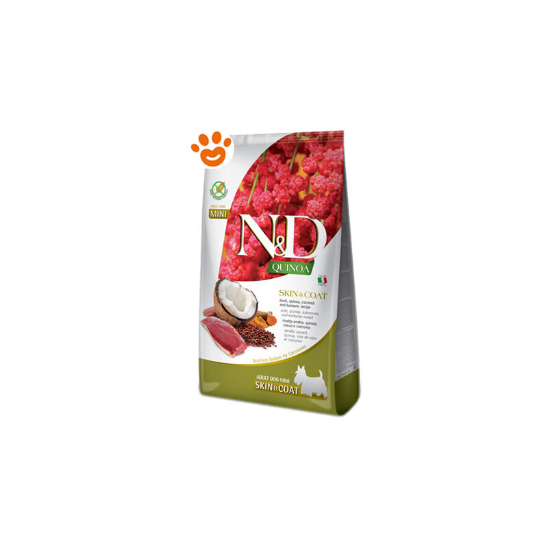 foto del prodotto farmina dog n d quinoa skin coat adult mini anatra farmina dog n d quinoa skin coat adult mini anatra sacco da 800 gr