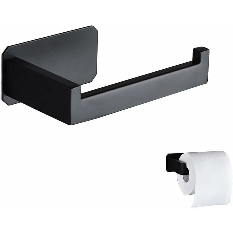 foto del prodotto snq porta carta igienica in acciaio inox porta carta igienica originale da parete senza forare porta carta igienica nero adesivo 3m per bagno wc