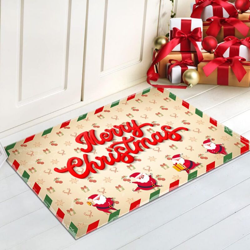 foto del prodotto bebusingoto tappetino da bagno antiscivolo 40x60 cm, tappeto d ingresso natalizio, zerbino assorbente, tappeto decorativo natalizio, tappeto con