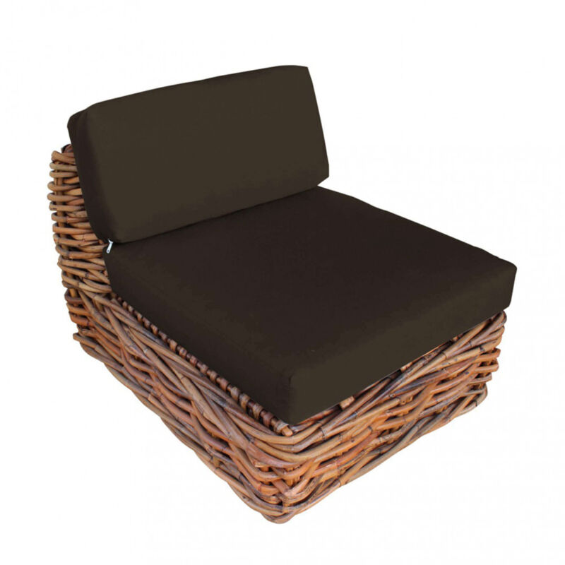 foto del prodotto milani home poltrona da giardino con cuscino in rattan naturale natur