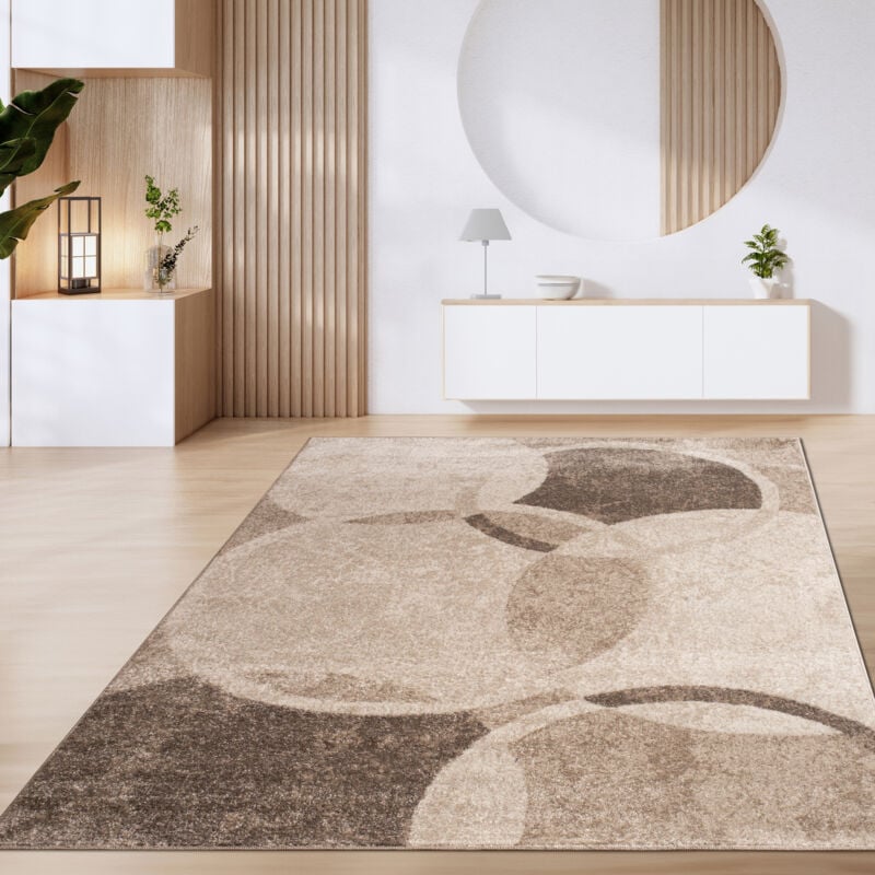 foto del prodotto paco home tappeto salotto pelo corto vintage motivo moderno geometrico marrone beige 200x280 cm, marrone 4