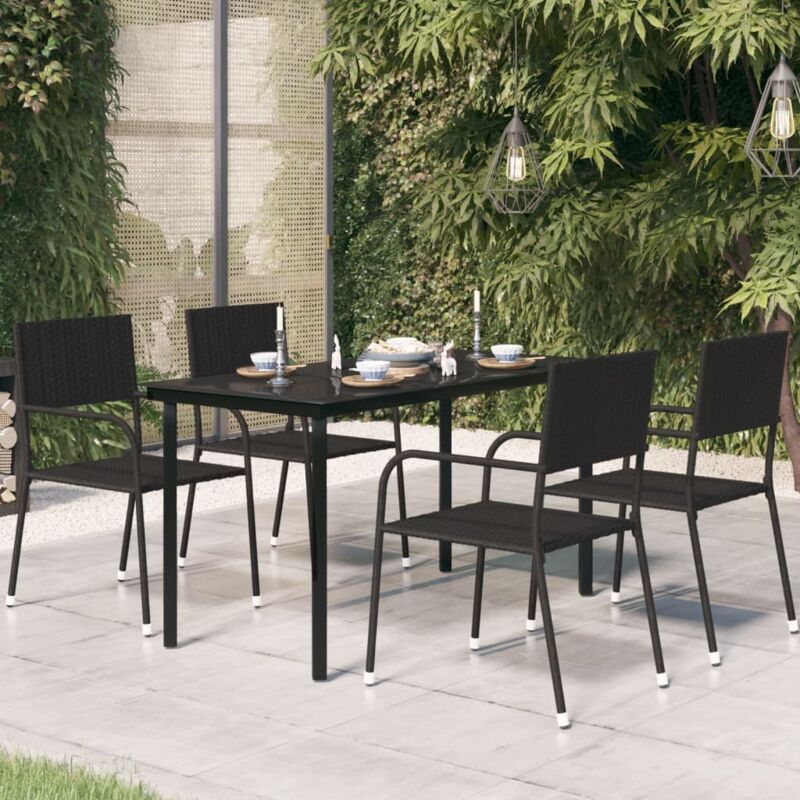 foto del prodotto furniture limited tavolo da giardino nero 140x70x74 cm in