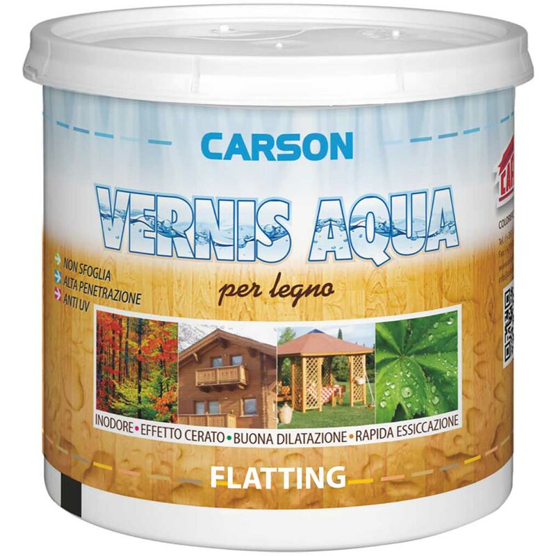 immagine 0 del prodotto carson flatting all acqua lucido o opaco interni esterni vernis aqua flatting trasparente satinato 2,5 lt