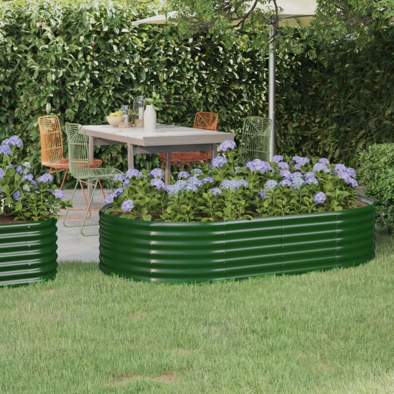 foto del prodotto vidaxl letto giardino acciaio verniciato a polvere 175x100x36 cm verde