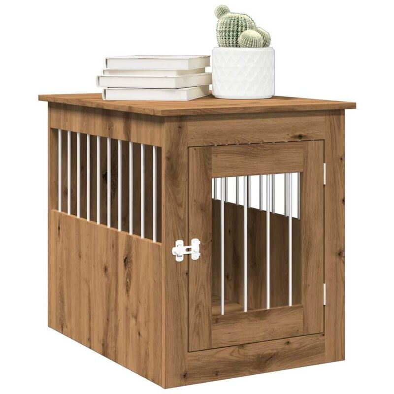 foto del prodotto vidaxl gabbia cani arredamento rovere artigianale legno multistrato