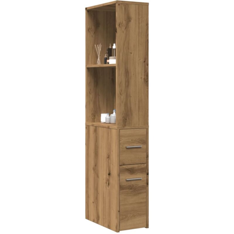 foto del prodotto mobile da bagno stretto con ruote rovere artigianale truciolato vidaxl