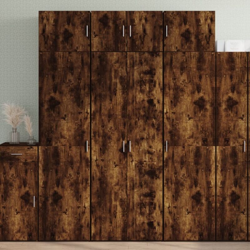 foto del prodotto vidaxl credenza rovere fumo 70x42,5x185 cm in legno multistrato