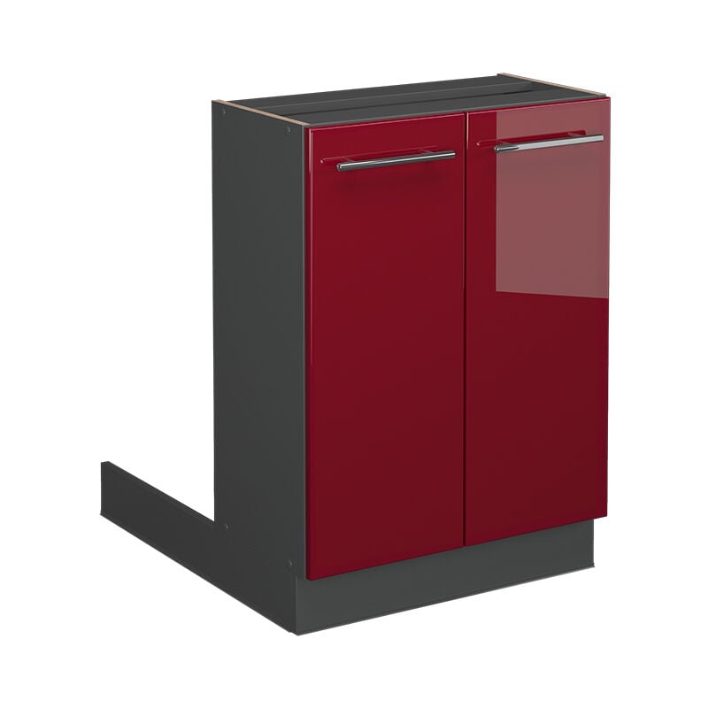 foto del prodotto isola cucina fame line, rosso bordeaux lucido, 60 cm senza piano di lavoro vicco