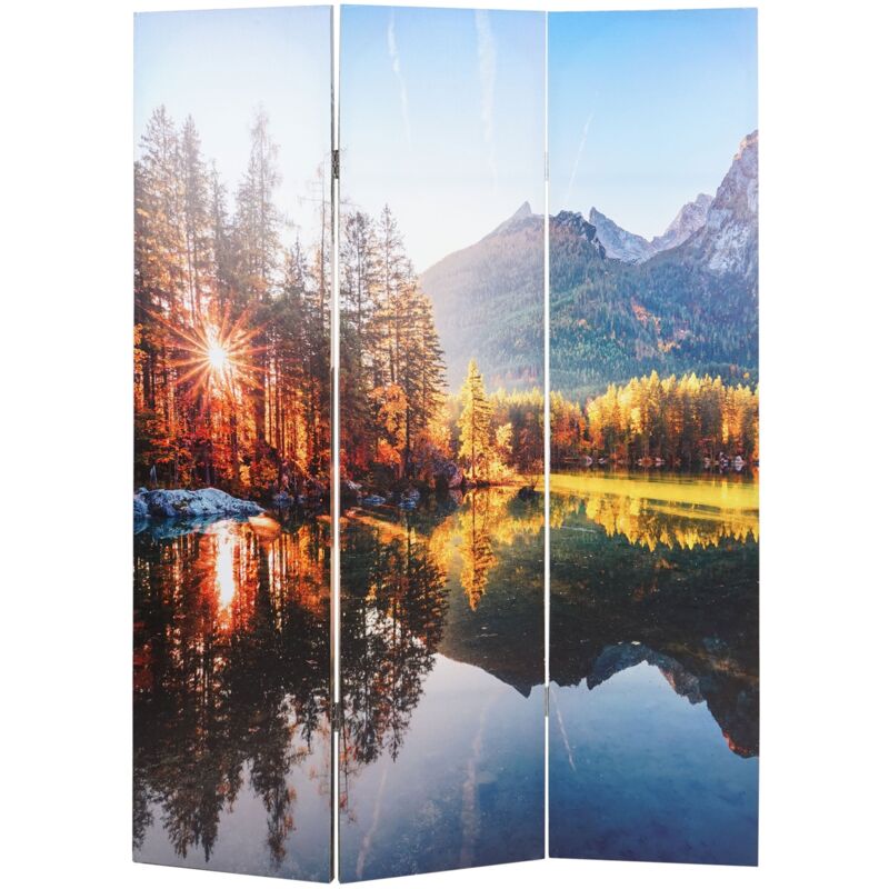 foto del prodotto schermo fotografico con parete divisoria acustica fonoisolante 180 x 122 cm lago della foresta 040008060