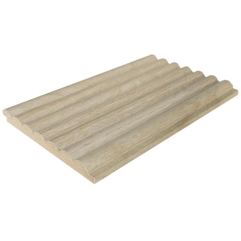 foto del prodotto vente unique pannello da parete ondulato set da 2,54m legno naturale chiaro lotto di 8 pezzi lipola