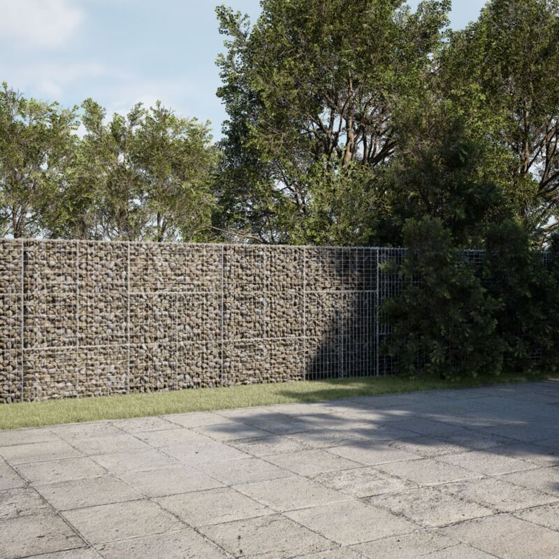 foto del prodotto vidaxl cesto gabbione con copertura 500x100x150 cm in ferro zincato