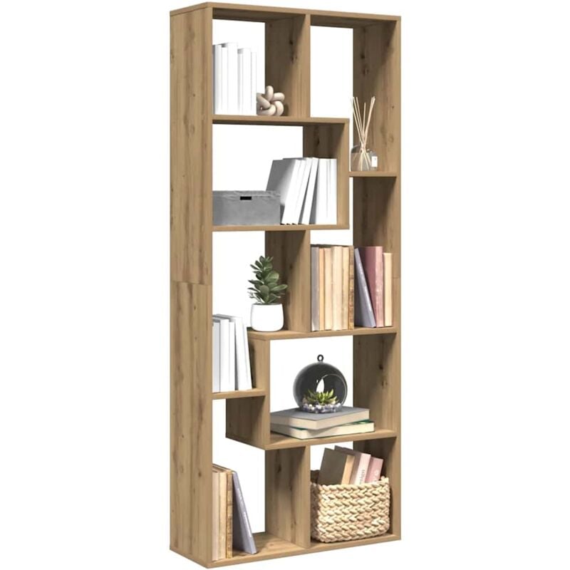 foto del prodotto libreria divisorio rovere artigianale 67x25x161,5 cm truciolato vidaxl