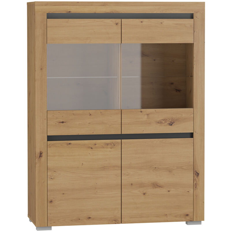 foto del prodotto petits meubles credenza 4 ante kasla marrone e grigio antracite 139cm