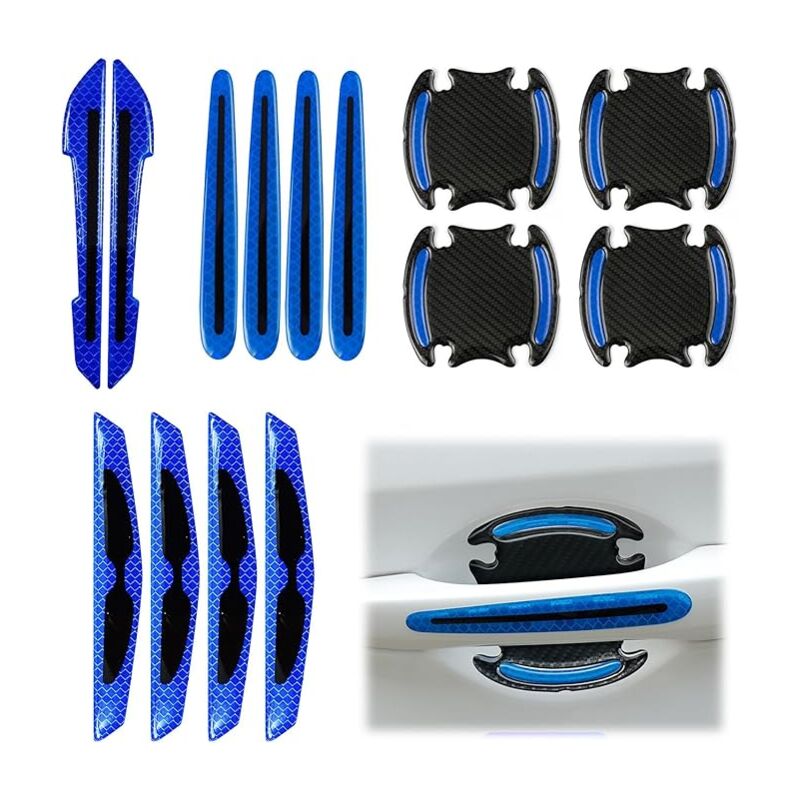 foto del prodotto bebusingoto 14 pezzi protezione maniglia portiera auto, adesivo protezione portiera, protezione portiera riflettente, adesivo di avvertimento