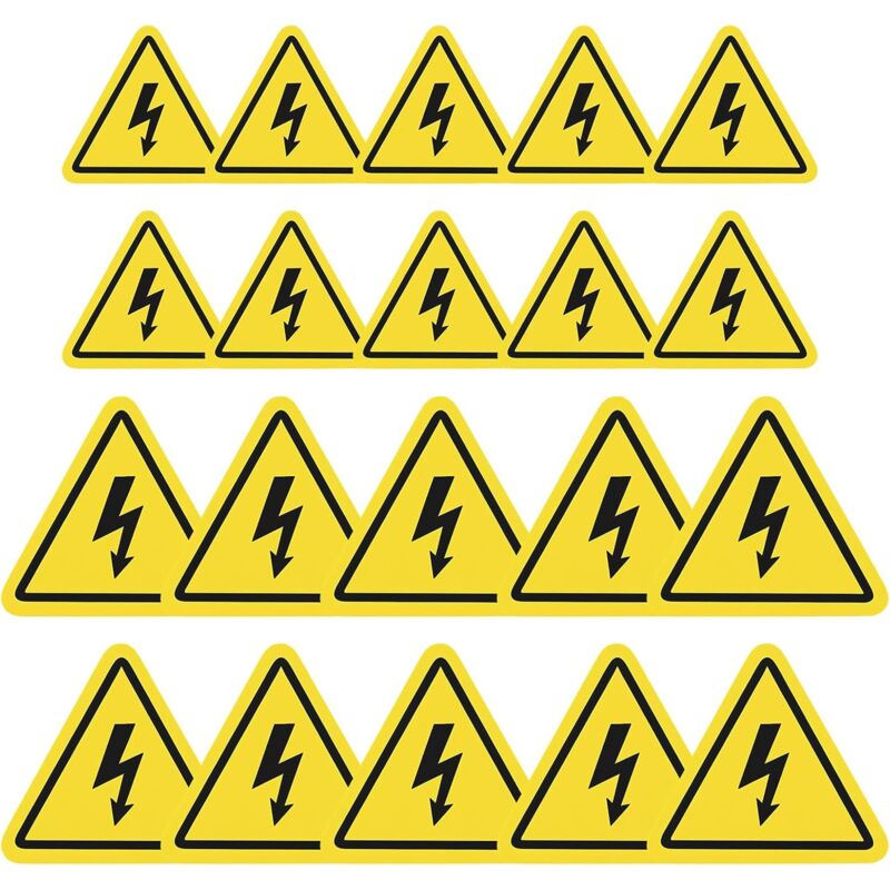foto del prodotto bebusingoto adesivo segnaletica elettricit segnale di pericolo elettrico giallo pericolo elettrico 20 pezzi segnale in pvc 5 cm 10 cm adesivo