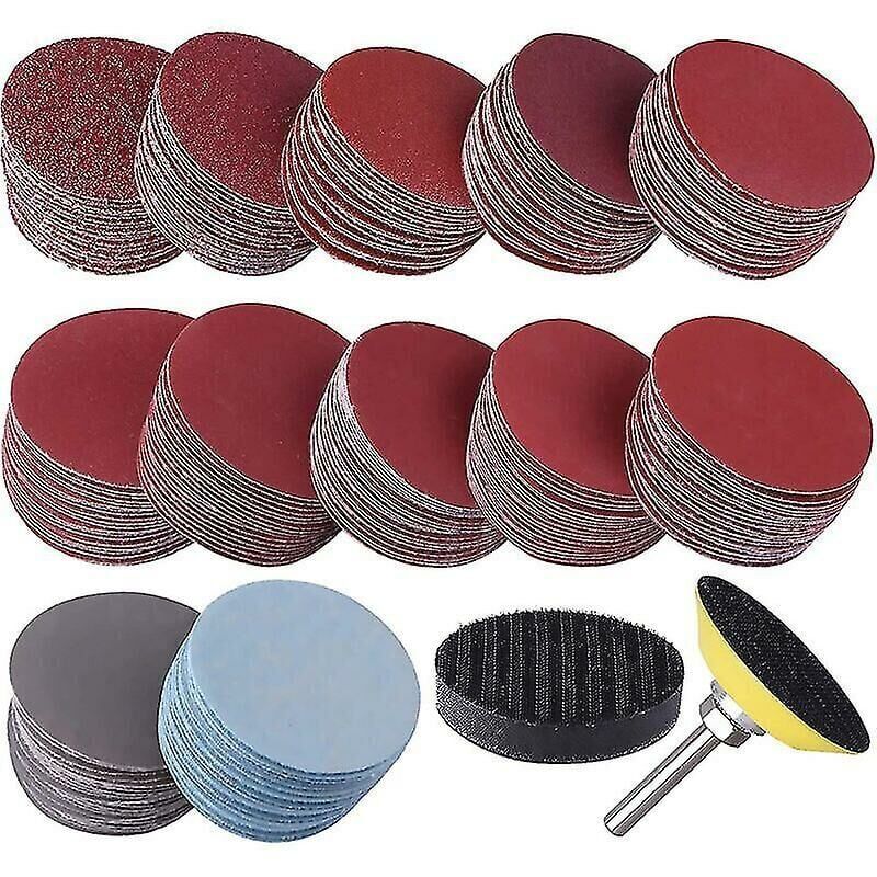foto del prodotto 300 pezzi 50mm dischi abrasivi grana 80 100 180 240 600 800 1000 1200 2000 3000