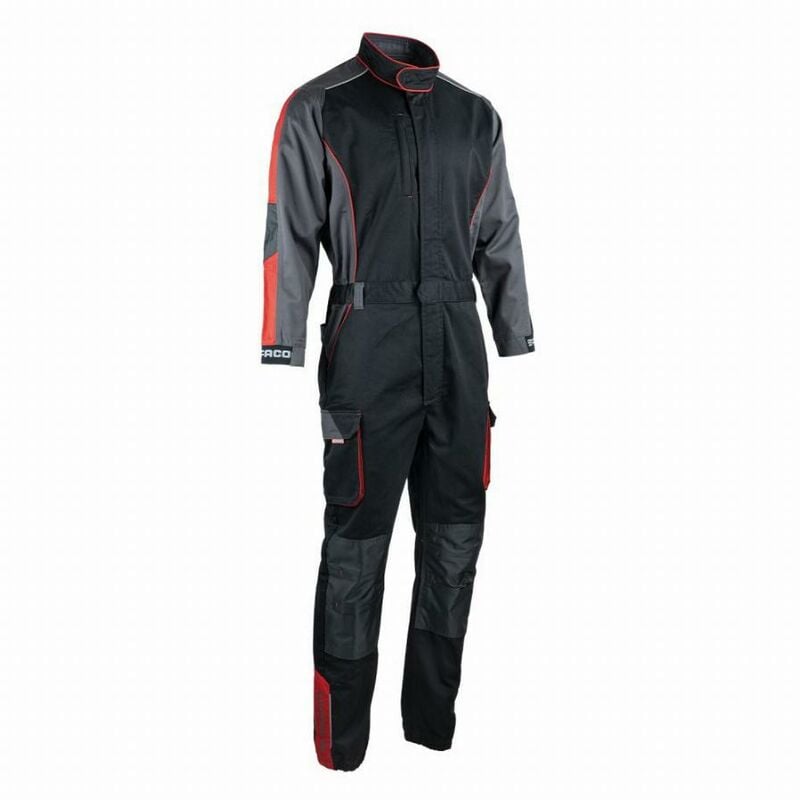 foto del prodotto tuta facom racer con zip singola nero grigio rosso taglia xxxl fxww4010e xxxl