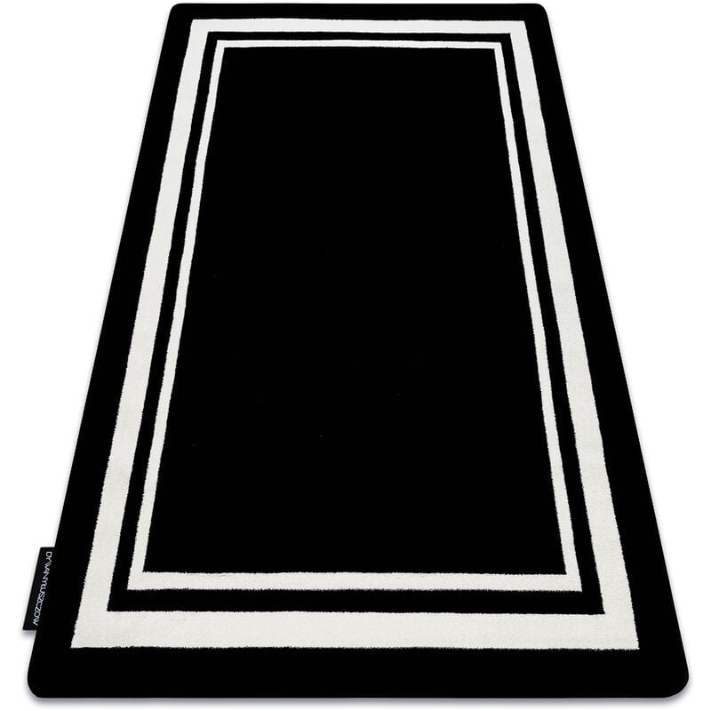 foto del prodotto rugsx tappeto hampton border inquadrata nero black 80x150 cm