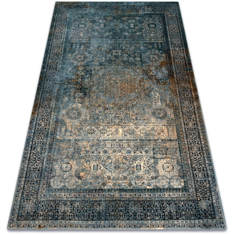 foto del prodotto tappeto di lana omega mamluk vintage, rosetta blu scuro blue 200x300 cm