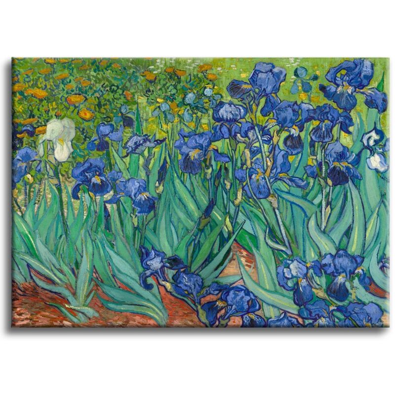 foto del prodotto irises van gogh quadro con tela pittorica su telaio in legno misura 70x50 cm