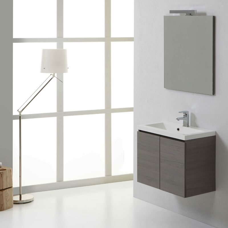 foto del prodotto kiamami valentina mobile bagno 60 cm con due ante manhattan grigio sospeso