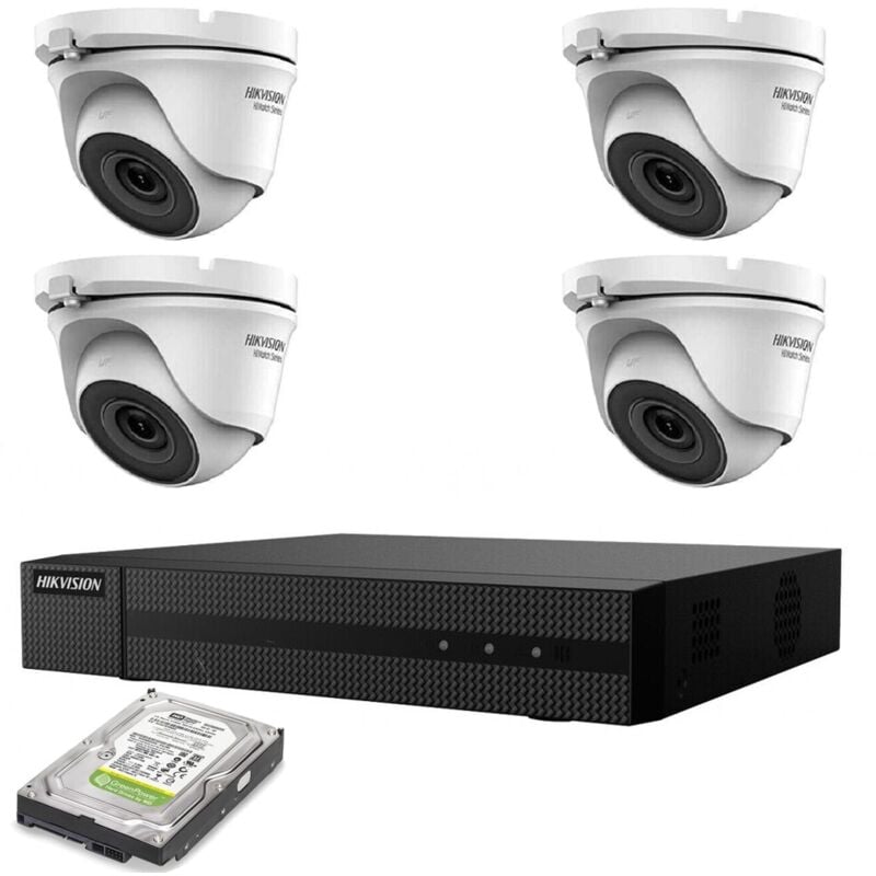 foto del prodotto kit videosorveglianza ip poe 2 mpx 4 telecamere hikvision hd 500gb