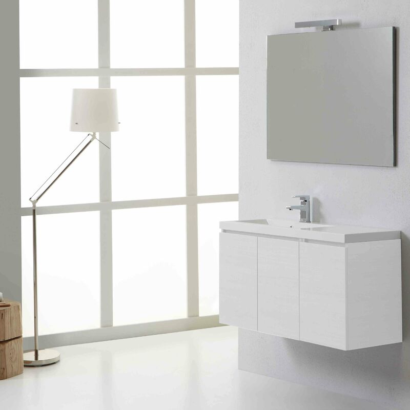 foto del prodotto kiamami valentina mobile bagno salva spazio con ante 90 cm sinistro manhattan