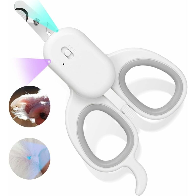 foto del prodotto fortuneville cinturino per forbici per unghie per animali domestici, tagliaunghie per gatti con luce led super luminosa per la linea del sangue