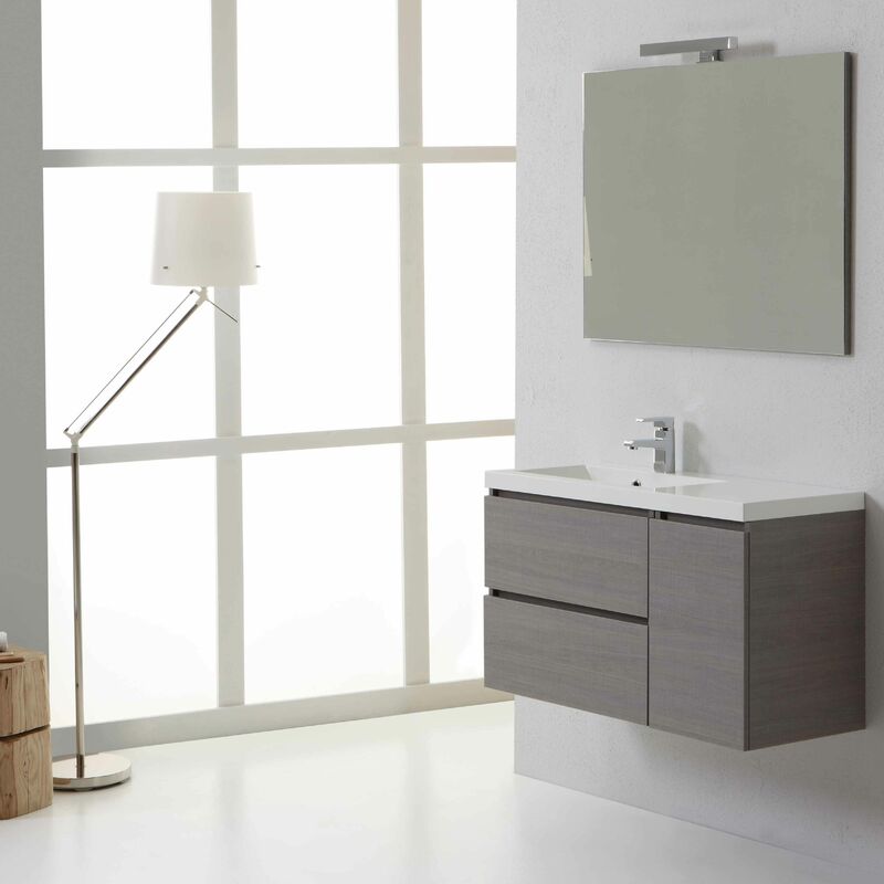 foto del prodotto kiamami valentina mobile sospeso bagno moderno manhattan 90 cm sinistro