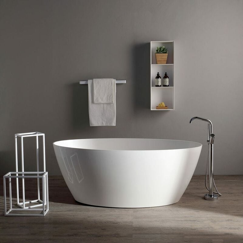 foto del prodotto kiamami valentina vasca da bagno moderna in resina di marmo serena