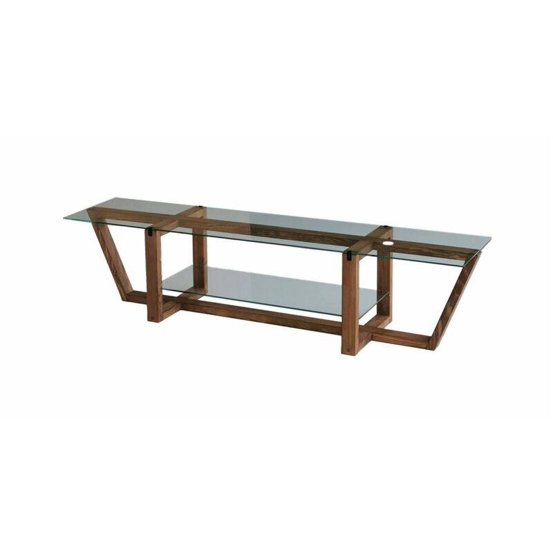 foto del prodotto mobile porta tv arienzo, credenza da soggiorno, armadio basso per tv, base parete attrezzata, 158x35h35 cm, noce dmora