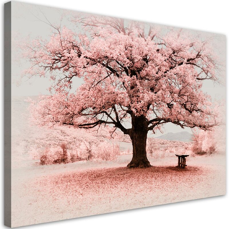 foto del prodotto gbshop quadro su tela, natura di astrazione dell albero rosa 60x40