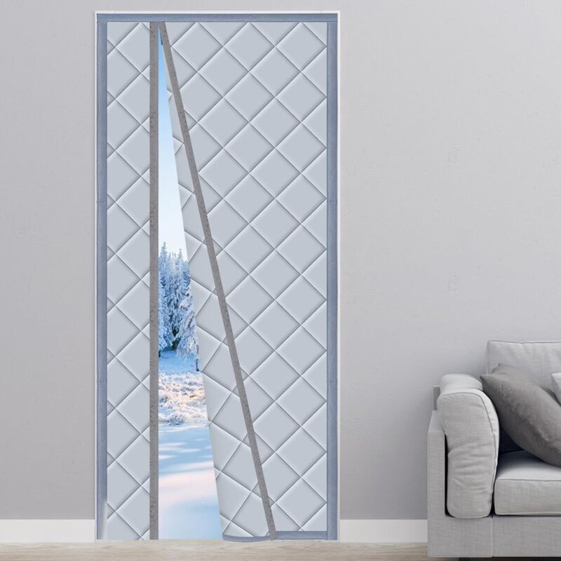 foto del prodotto bebusingoto tenda per porta magnetica termoisolante 110x220cm, antifreddo, oscurante, fonoassorbente per balcone soggiorno cantina apertura a