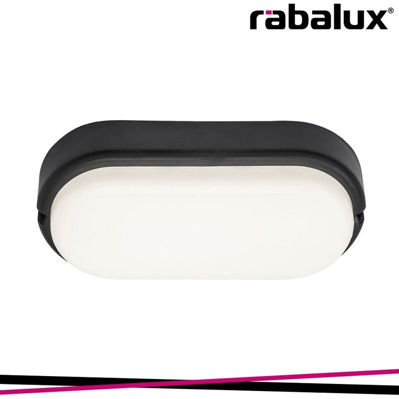 foto del prodotto hort,outd.wall led 15w black 4000k oval ip54 luce naturale