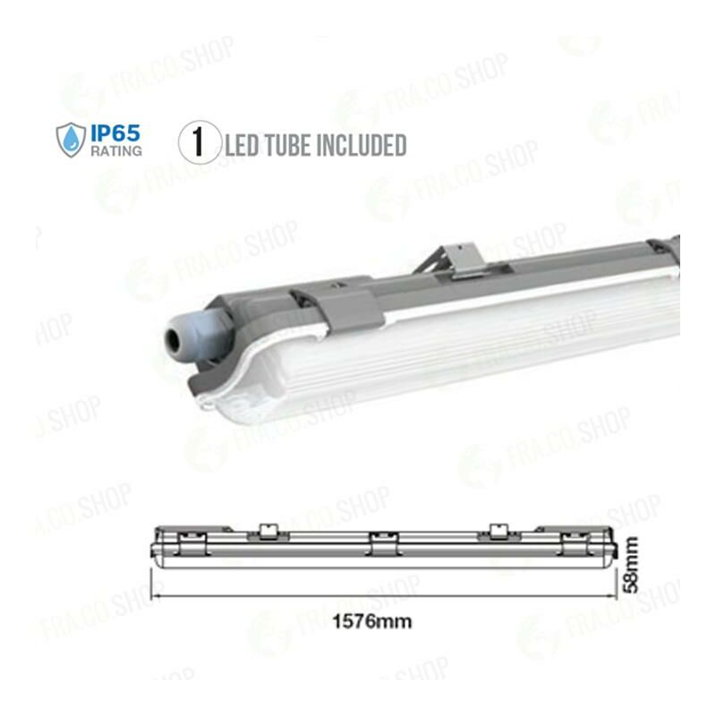 foto del prodotto v tac led plafoniera impermeabile 150cm 122w 4000k luce naturale
