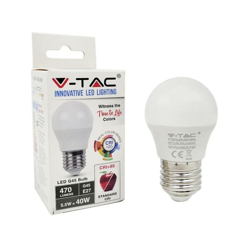 foto del prodotto led bulb 5.5w e27 g45 4000k cri 95 luce naturale