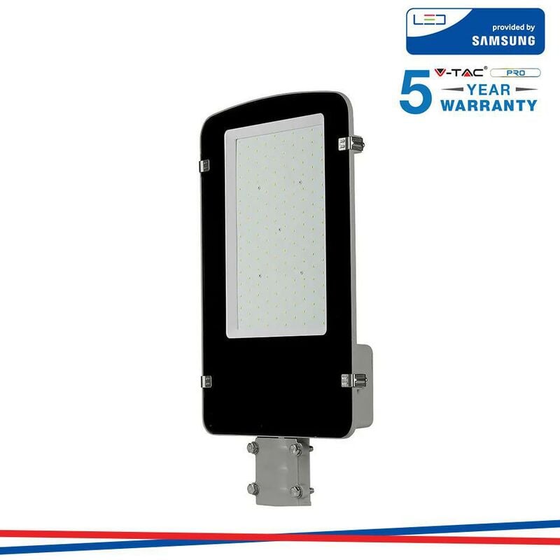 foto del prodotto v tac led armatura stradale samsung chip a 5 anni warranty 100w corpo grigio 4000k luce naturale