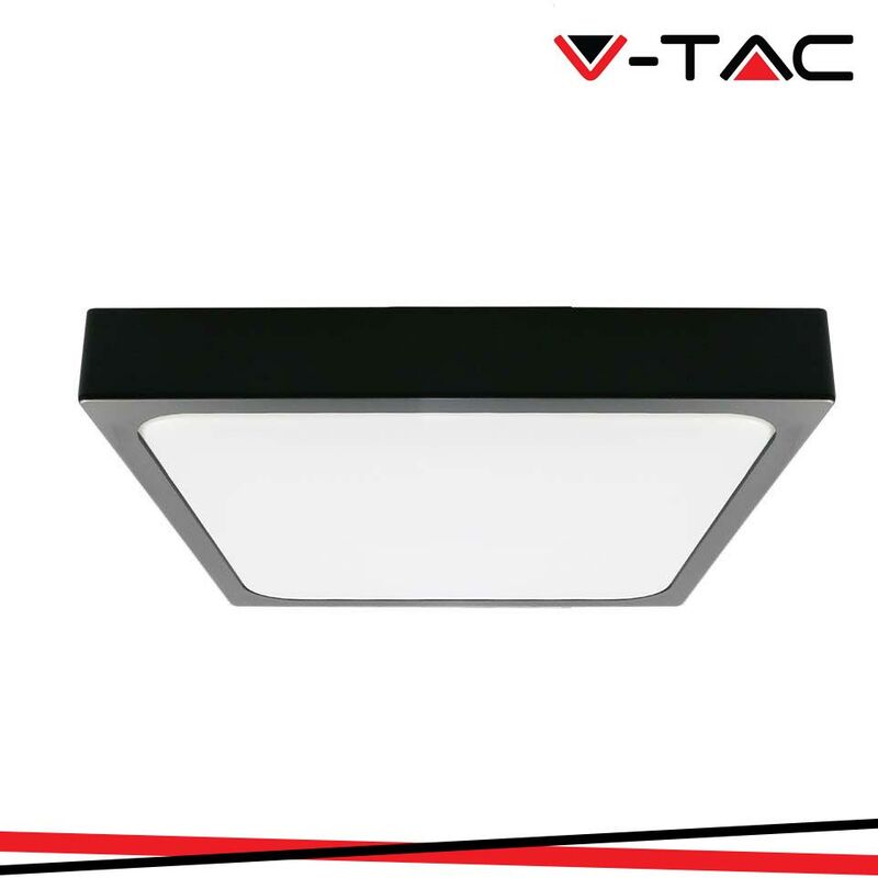 foto del prodotto 30w led plafoniera quadrata corpo nero 4000k ip44 luce naturale