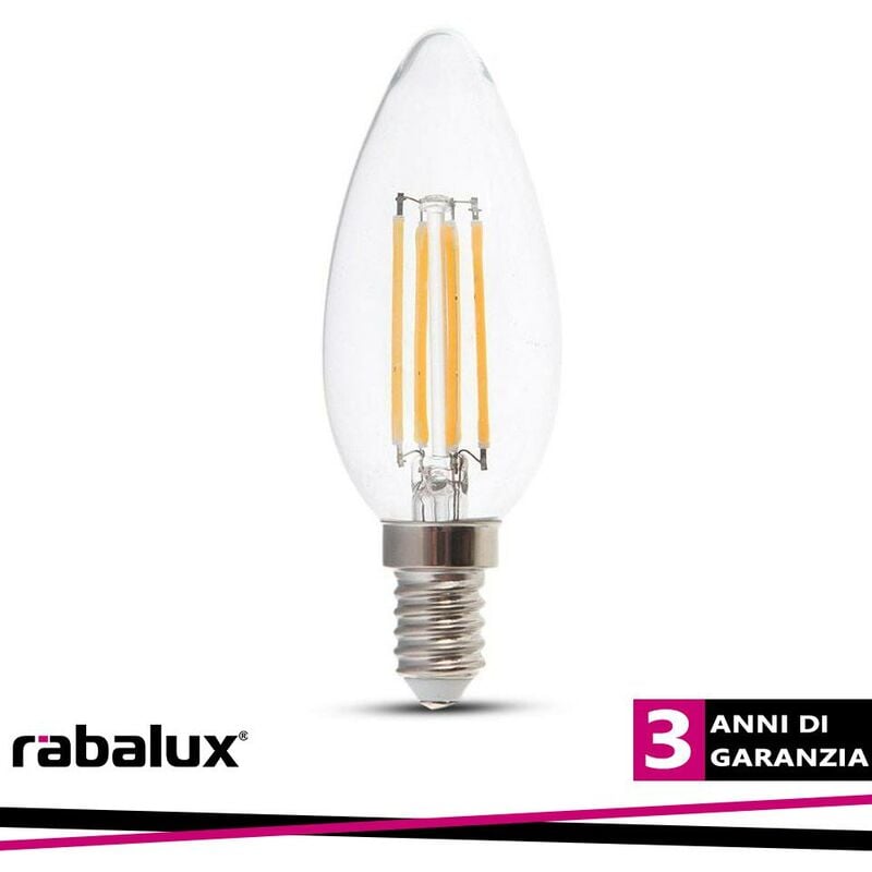 foto del prodotto fil. led, e14 c37, 4w, 500lm, 4000k luce naturale