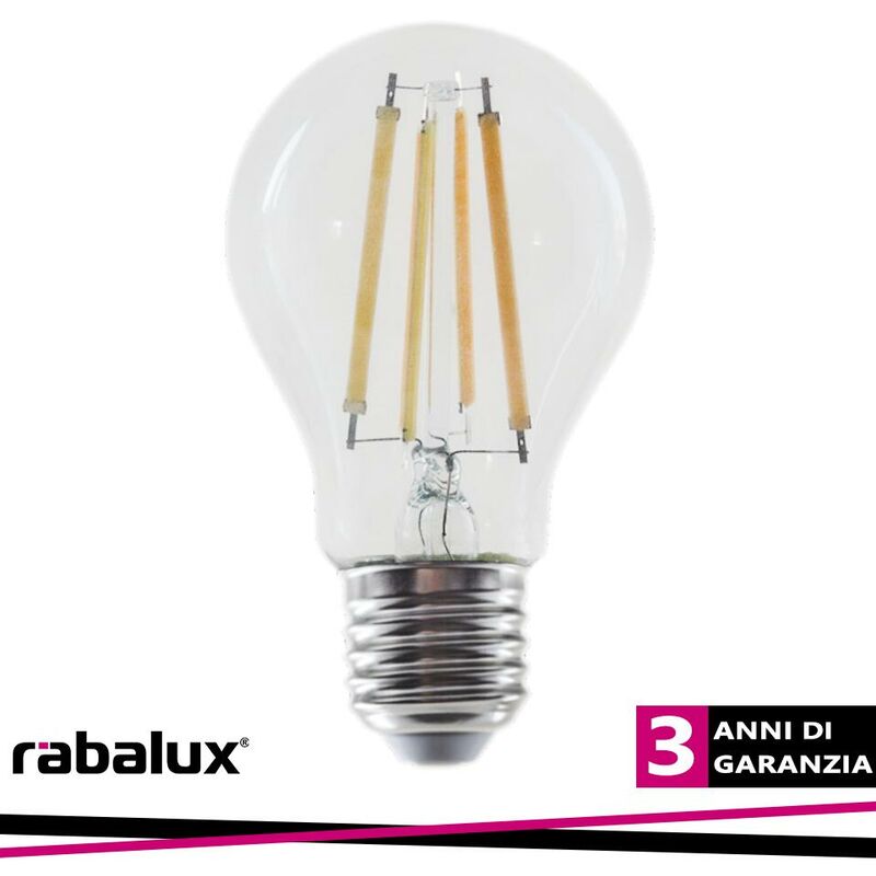foto del prodotto fil. led, e27 a60, 8w, 1050lm, 4000k luce naturale