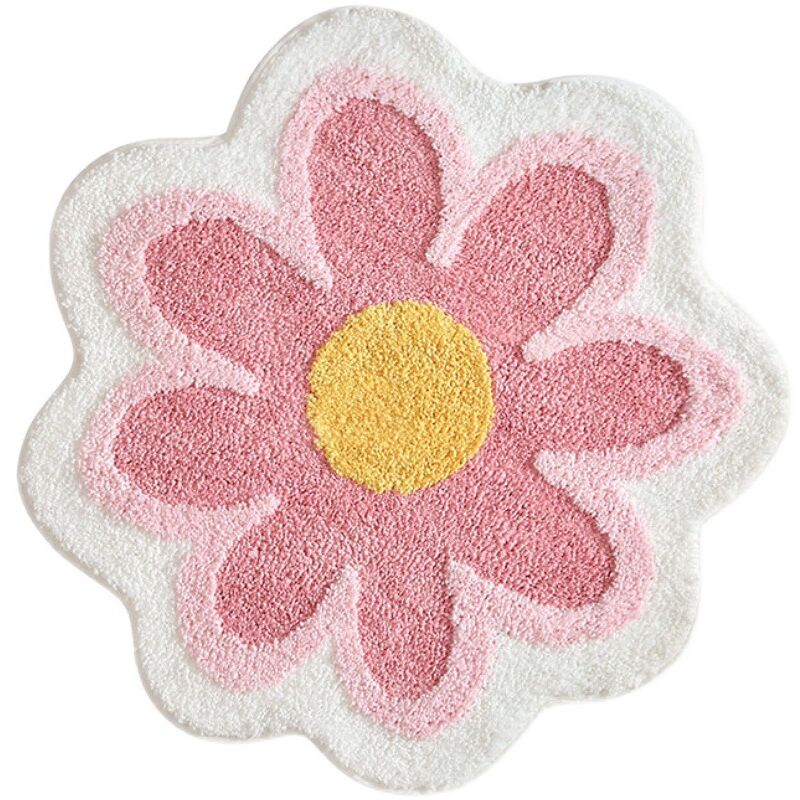 foto del prodotto 40cmx40cm simpatico tappetino da bagno morbido e soffice a forma di fiore in microfibra assorbente d acqua antiscivolo per vasca da bagno doccia
