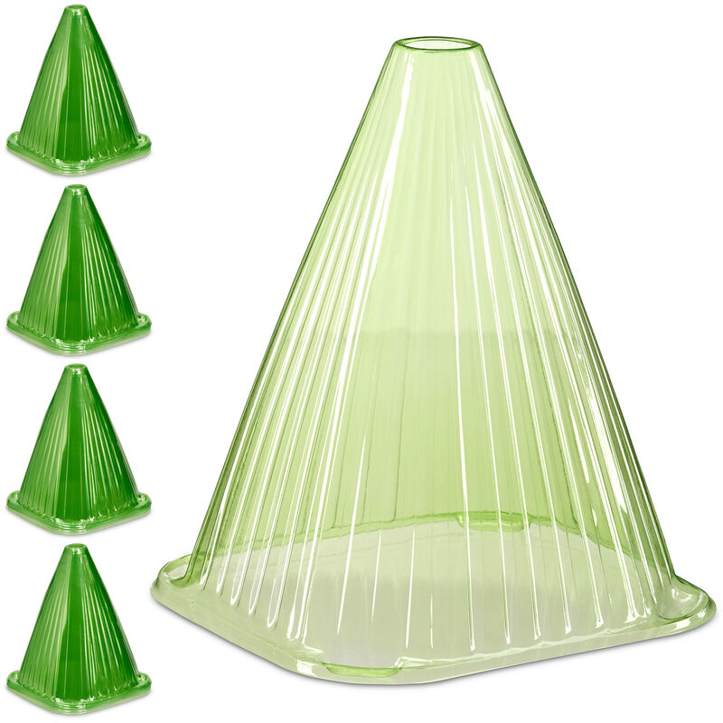 foto del prodotto 40x protezioni per piante, coni protettivi antilumaca e anti gelo, hxlxp 22 x 19 x 19 cm, in pvc, verde