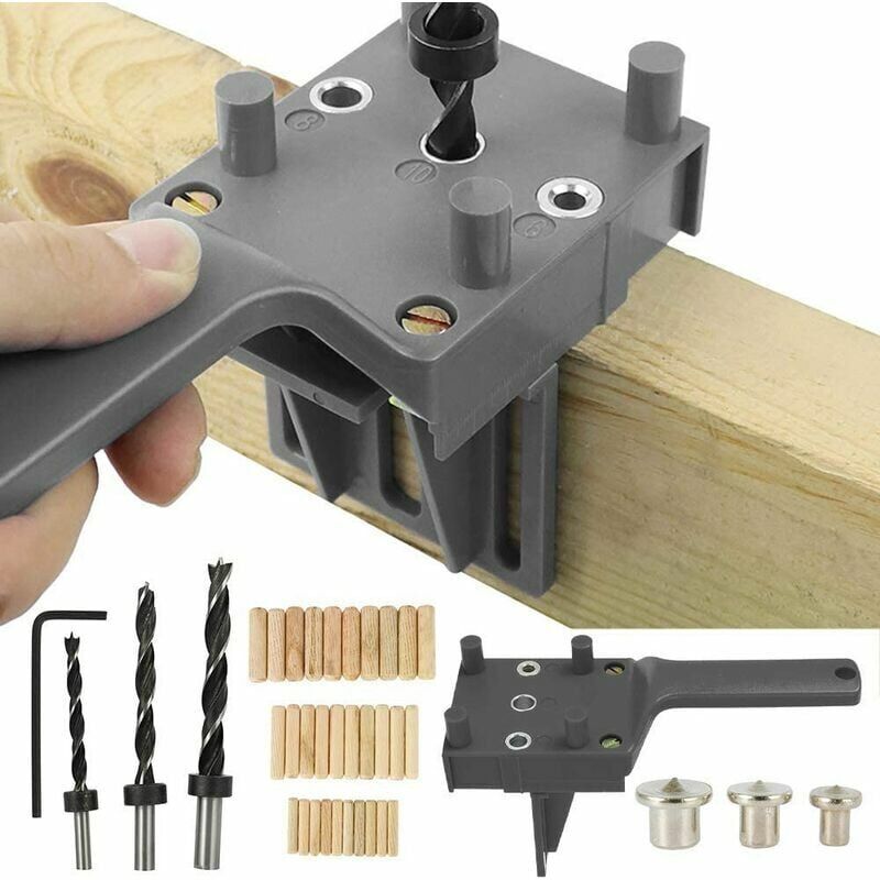 immagine 0 del prodotto 41 maschere per foratura per tasselli kit maschera per foratura per tasselli in legno con centratore per foro dritto, tassello manuale da 6 8 10