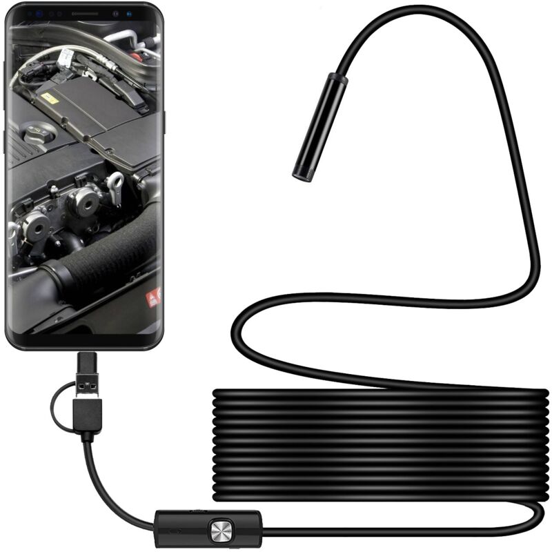 immagine 0 del prodotto cyslmuk telecamera di ispezione usb snake, endoscopio usb c impermeabile ip67, telecamera di tipo c con 6 luci led regolabili per android, xp, w7,