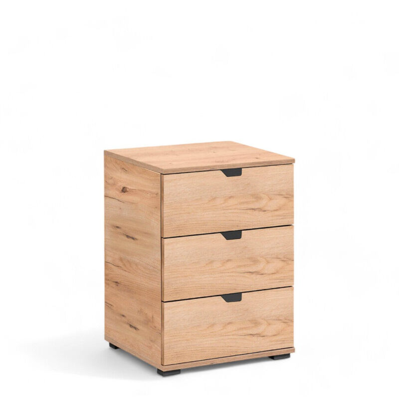 foto del prodotto comodino camera da letto rovere chiaro artigiano truciolare bilaminato dimensioni 45x40x63 cm comodino moderno elegante