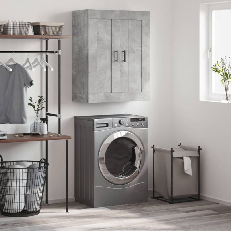 foto del prodotto vidaxl mobile a parete grigio cemento 69,5x34x90 cm legno multistrato