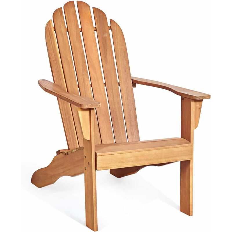 foto del prodotto sedia da giardino, poltrona per balcone e cortile, sedia moderna per adulti, sedia sdraio relax, sedia stabile di legno, 87x69x102 cm naturale 