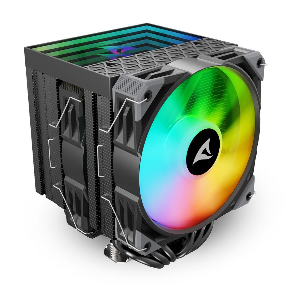 immagine 0 del prodotto sharkoon dissipatore ad aria 1x 120mm argb pwm fan, 1x 120mm pwm fan, 6x copper pipes, direct touch,