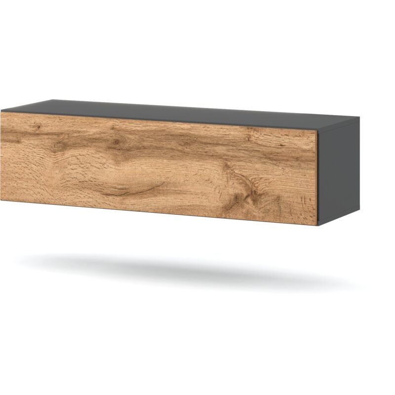 foto del prodotto mobile tv sospeso 140 cm rovere wotan grigio